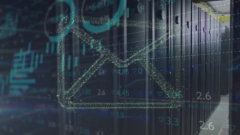 Animation-of-digital-data-processing-over-computer-servers