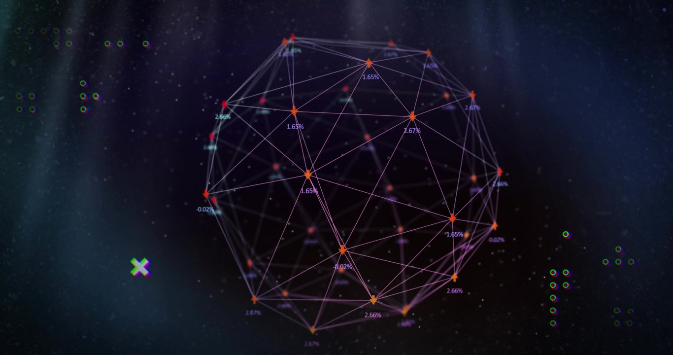 Animation of globe with data processing and connections