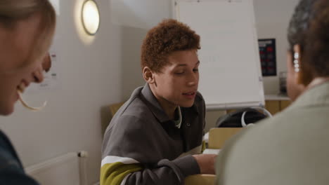 students in a classroom discussion