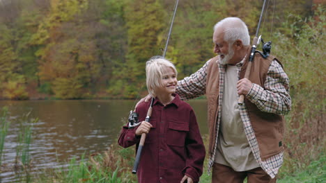 grandfather and grandson on a fishing trip