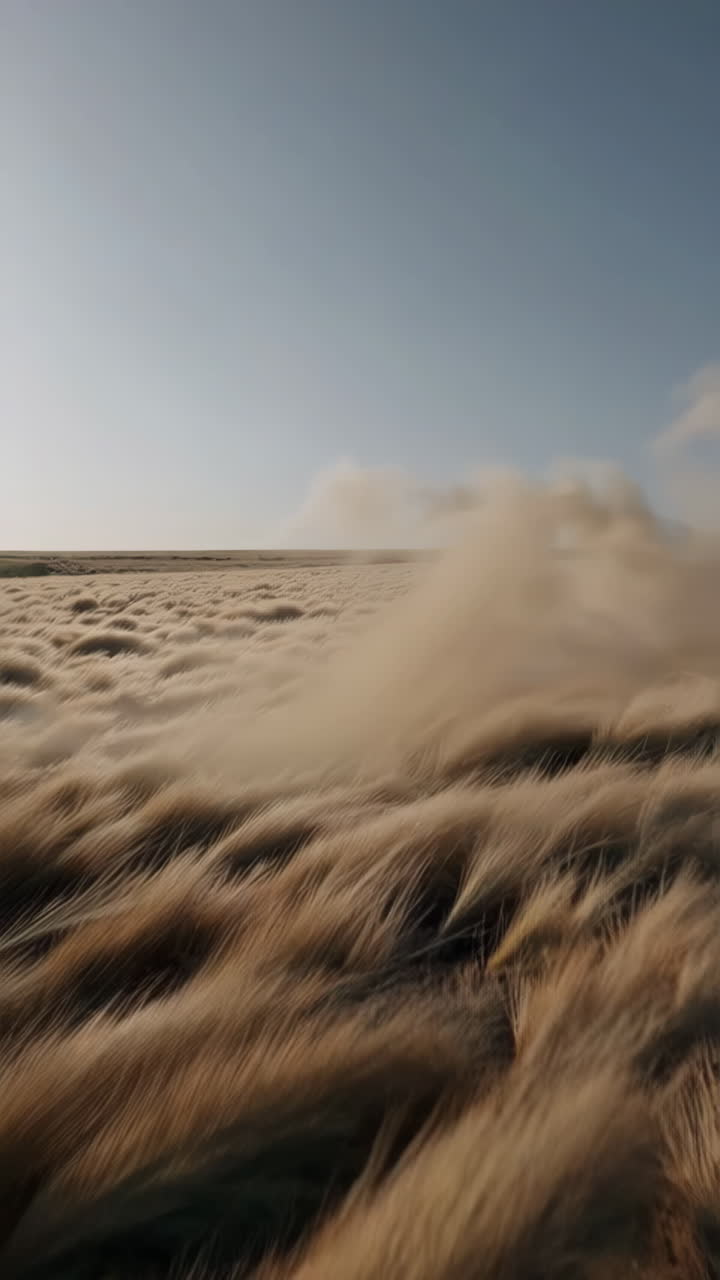 Windswept Wheat Field at Sunrise/Sunset