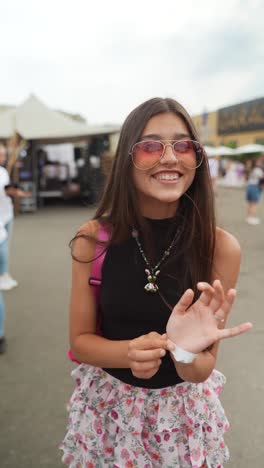 teenage girl at a festival