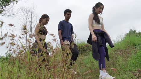 friends hiking in nature