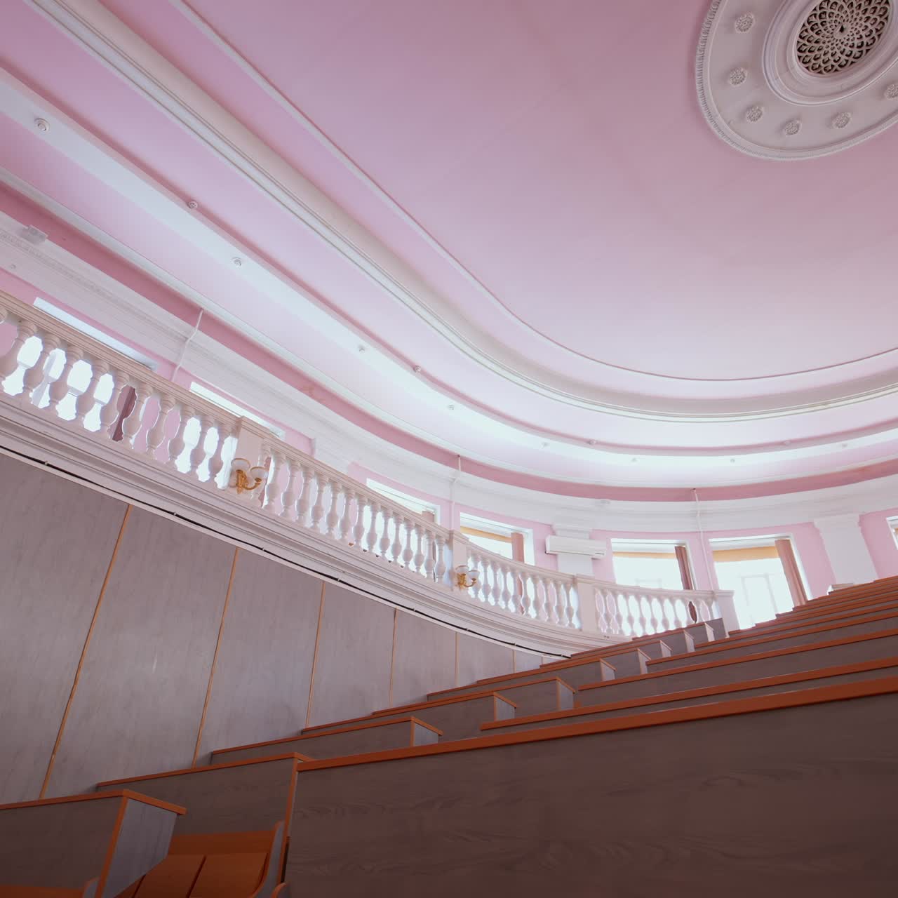 University lecture room without student