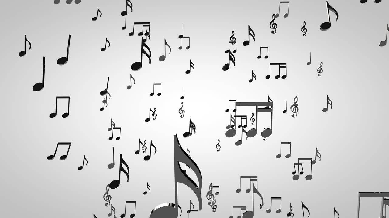 partículas de notas musicales