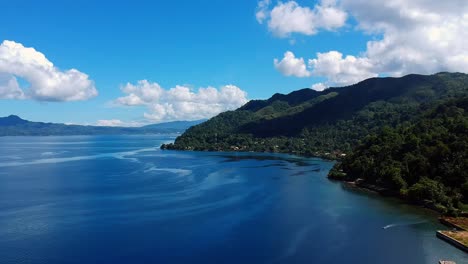 ambon bay indonesia aerial drone hd