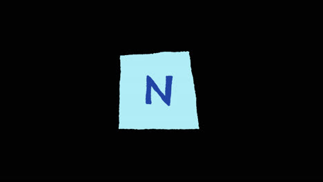 blue square with the letter n