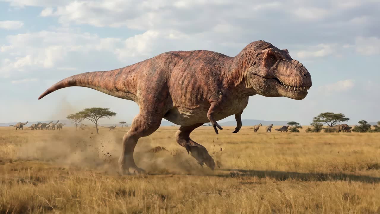 Tyrannosaurus Rex nella savana africana