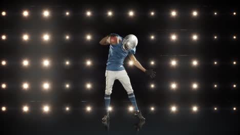 American-football-player-against-flashing-lights