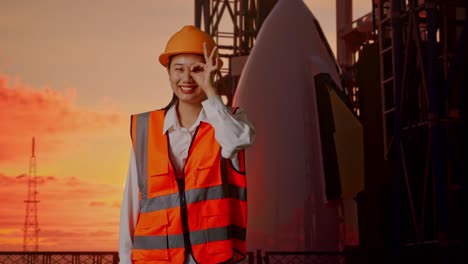 female engineer at rocket launch