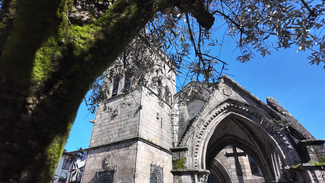Guimaraes city monuments collegiate church of our lady of the olive tree. Architecture reveal.