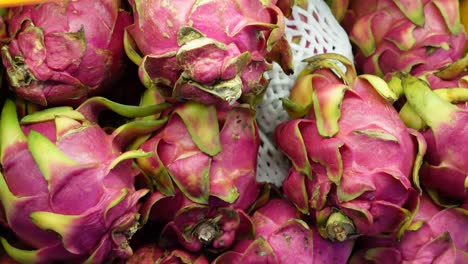 dragon fruit display at a market