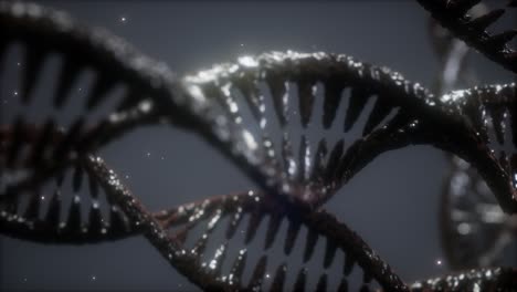 Estructura-De-Doble-Hélice-De-La-Animación-De-Primer-Plano-De-La-Hebra-De-Adn