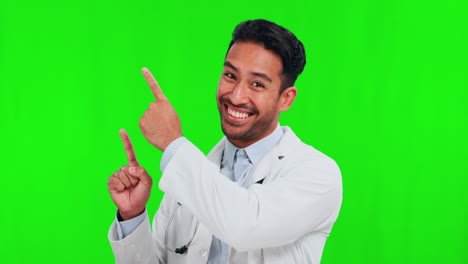 Face,-doctor-and-man-with-green-screen