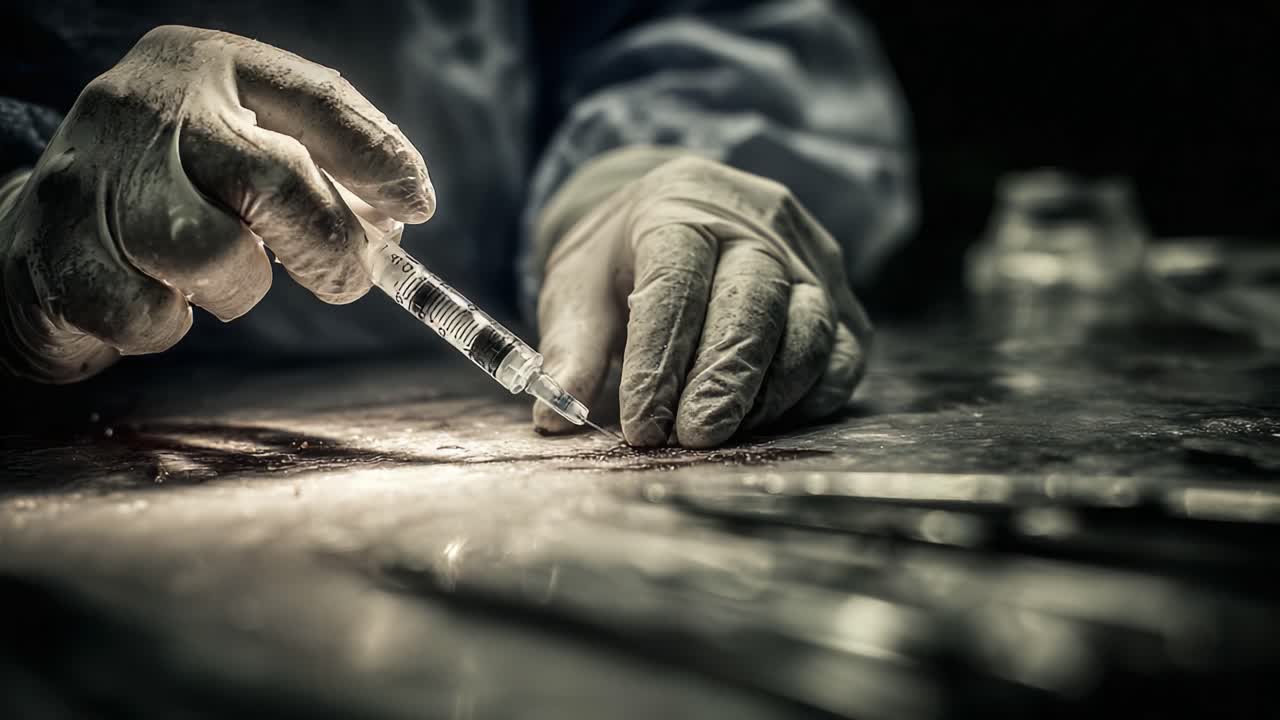 Masterful Precision in Medical Practice: A Close-Up of Surgical Hands Preparing to Administer a Life-Saving Injection with Unwavering Focus and Expertise