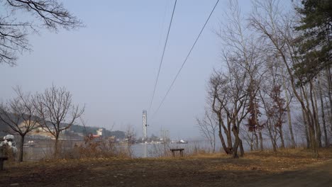 Nami-Skyline-Zipwire-Ziprider-Von-Gapyeong-Nach-Nami-Island,-Aufnahme-Von-Nami-Island