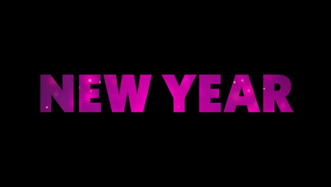 animation of happy new year text and fireworks on black background