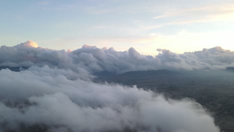 cloudy skies drone view