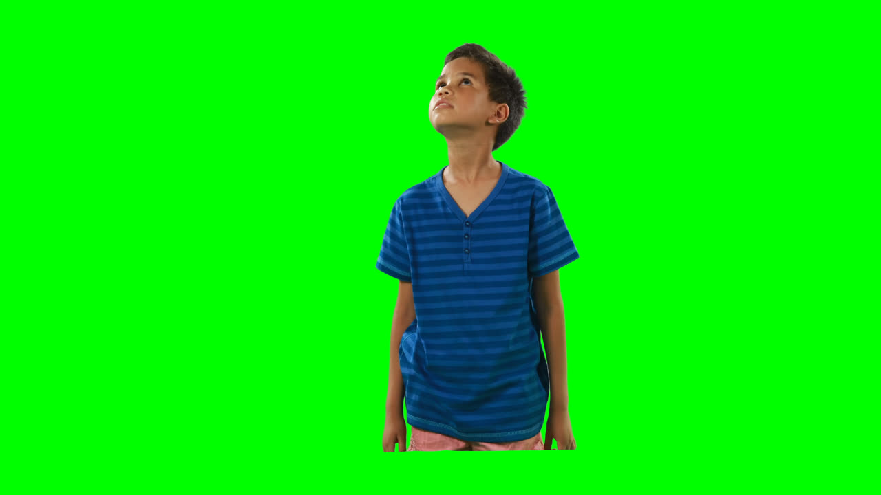 Smiling boy touching digital screen 4k