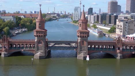 summer day east west berlin border river bridge germany