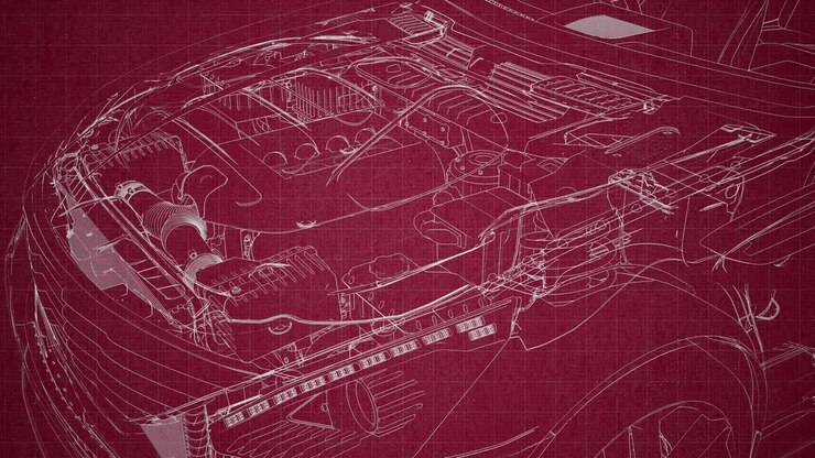 engine and other parts visible in car