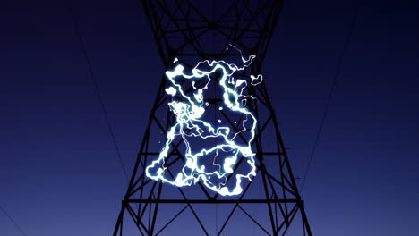 animation of electric pylon and clouds of smoke