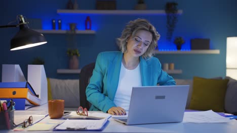 home office worker woman has fatigue.