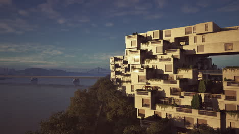 towering cliffside building