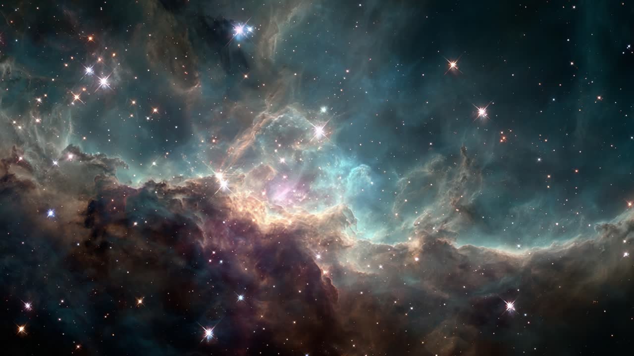 A Stunning Cosmic Scene: Exploring the Depths of the Universe Through Breathtaking Nebulas and Stellar Formations in Deep Space Imagery