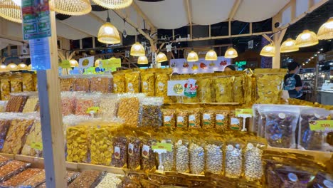 shoppers explore vibrant stalls with packaged goods