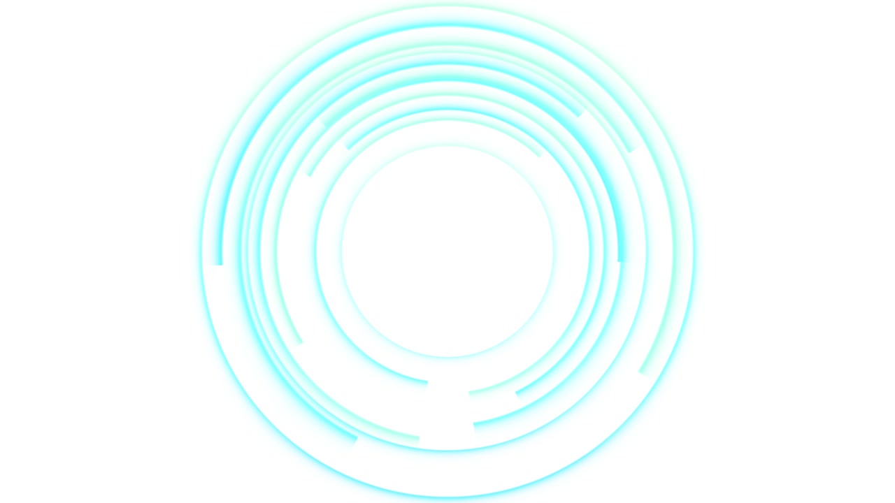 White cyan circular hud background glowing rings clean futuristic interface and bright tech copy