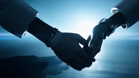 robot handshake: a symbol of future collaboration