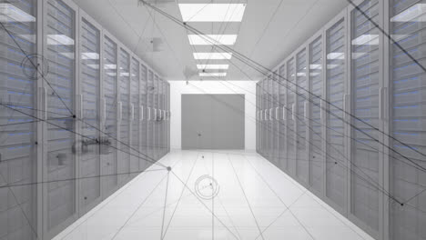 compuesto digital de la tecnología blockchain y una sala de servidores
