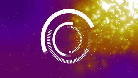 circular progress bar animation over purple and yellow sparkling background