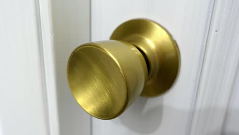 opening and closing door by gold door-knob