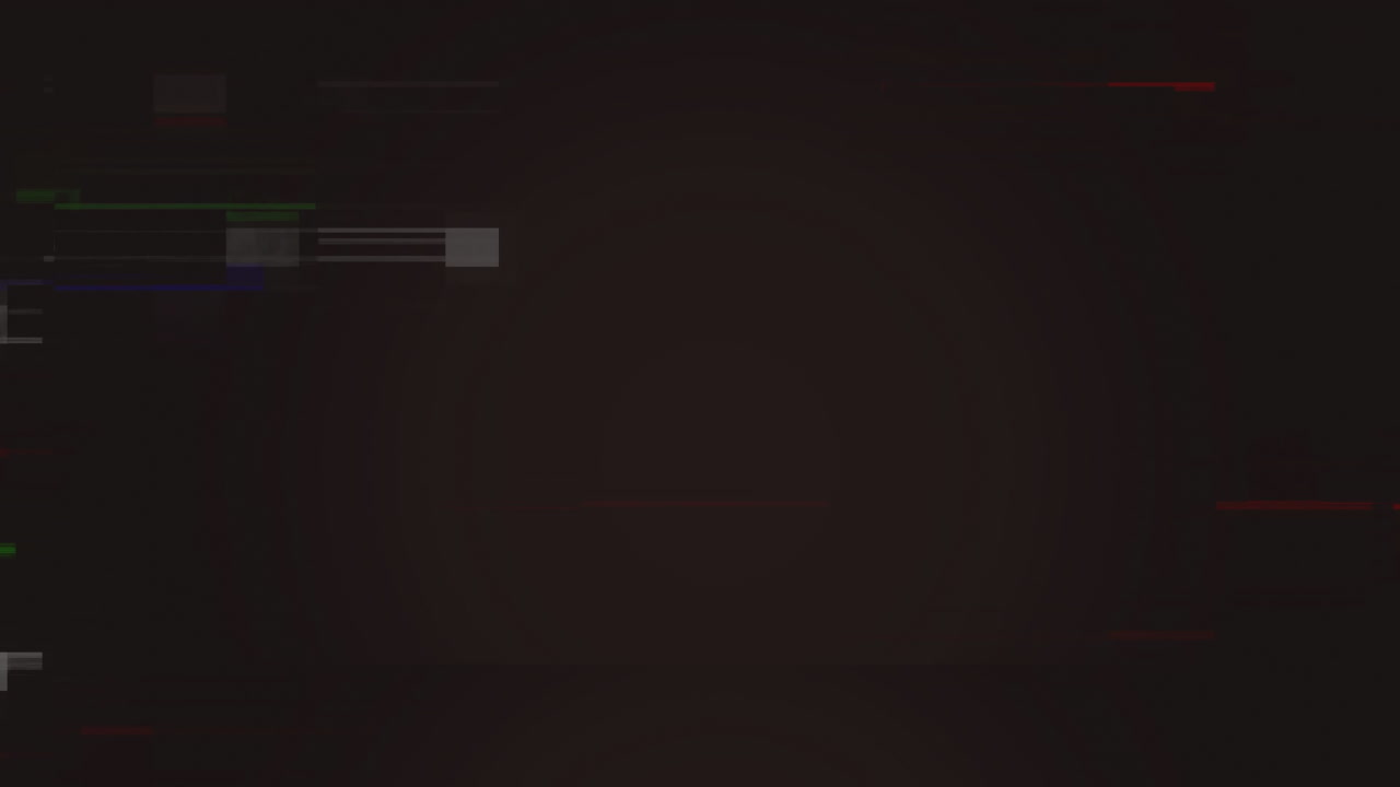 Horizontal glitch effect animation over dark background, lines moving across screen