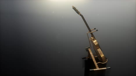guitarra eléctrica de bucle en la oscuridad con luces brillantes