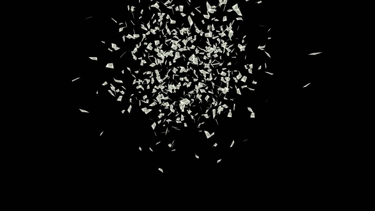 4k loop one hundred dollar bills falling money through air 3d background animation money bills