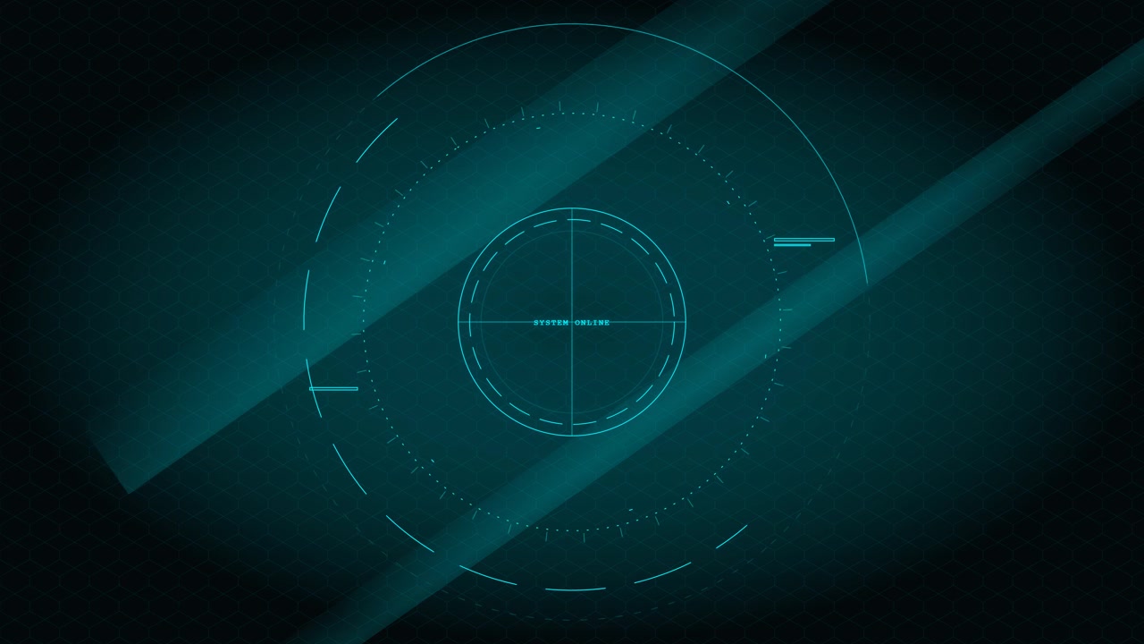 Digital HUD Interface with System Online Text Overlay
