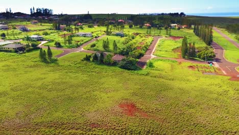 Antenne-über-Der-Stadt-Maunaloa-Auf-Molokai-Hawaii