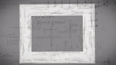 animation of mathematical equations over white frame