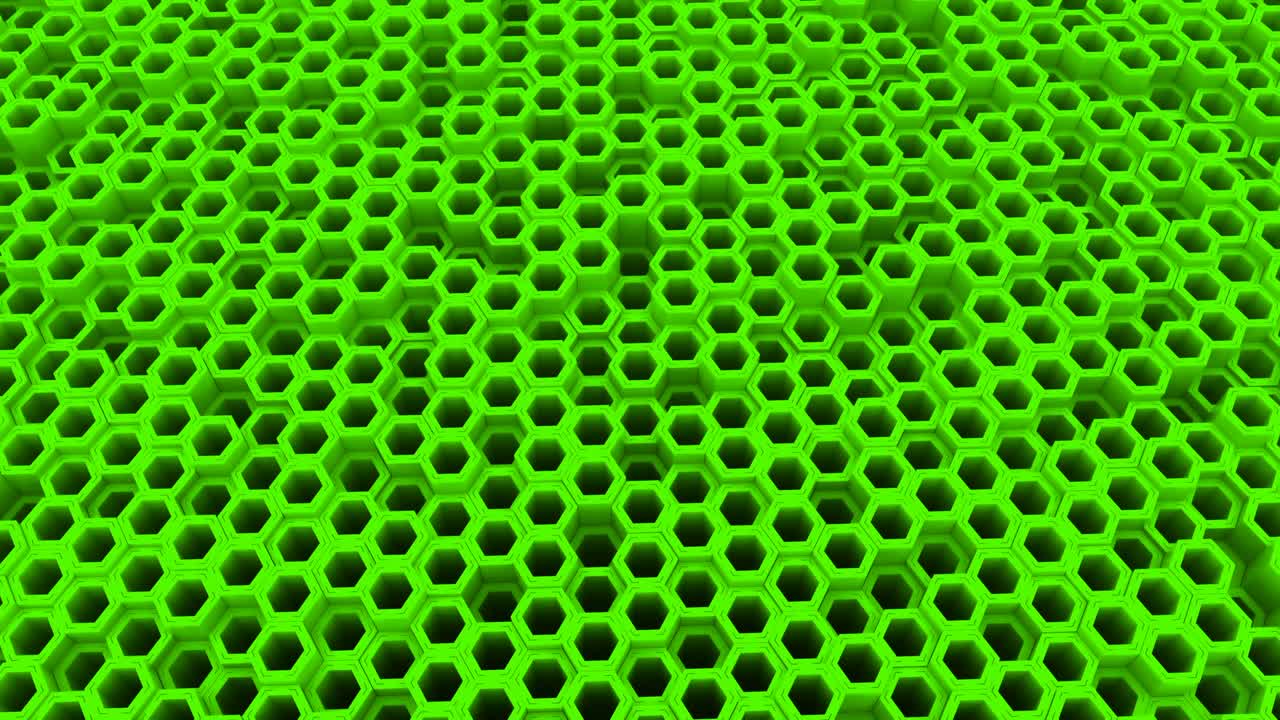 Green 4K Abstract Looped Hexagon Background