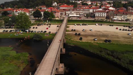 Ponte-de-Lima-Portugal-and-surrounding-area,-drone-footage