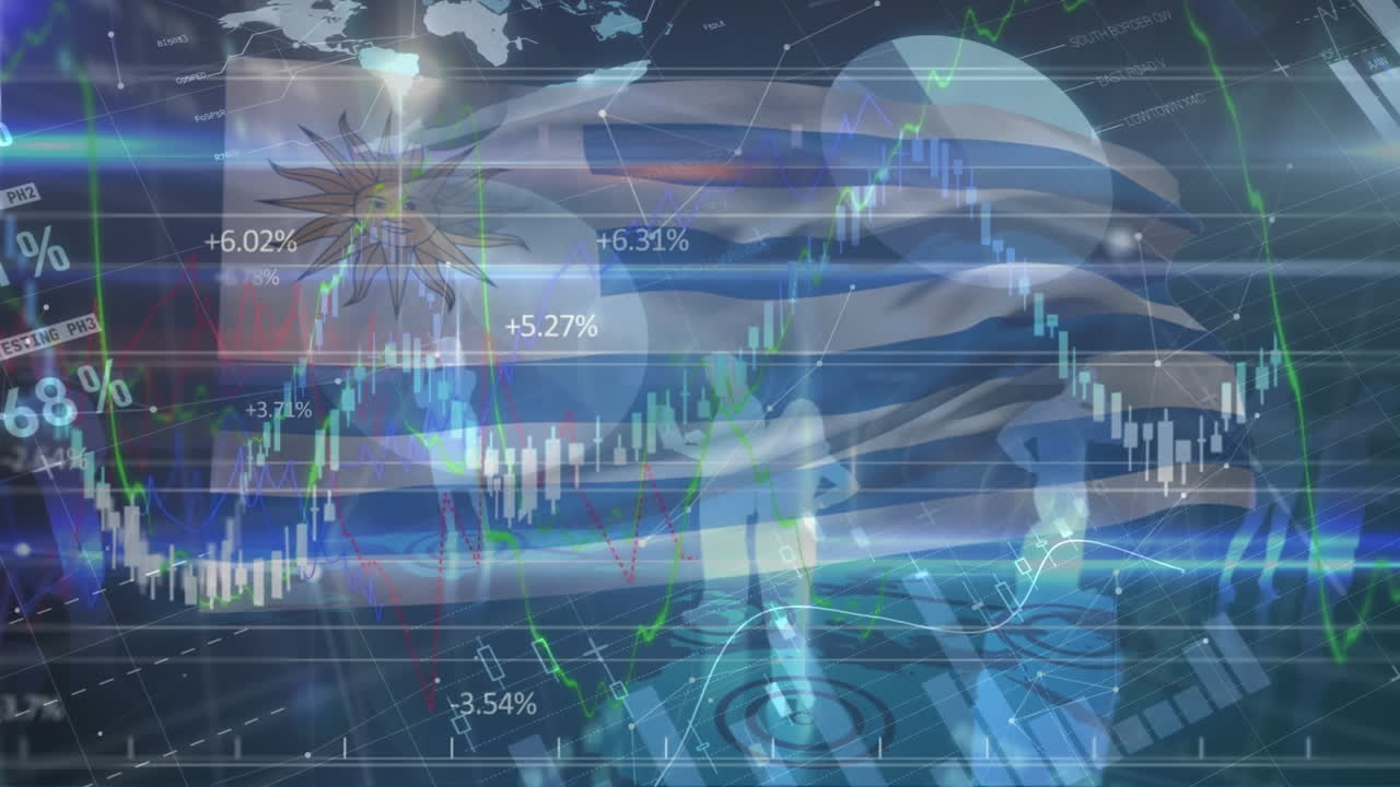 블랙 배경에 아르헨티나의  ⁇ 발 위에 그래프의 애니메이션과 데이터 처리