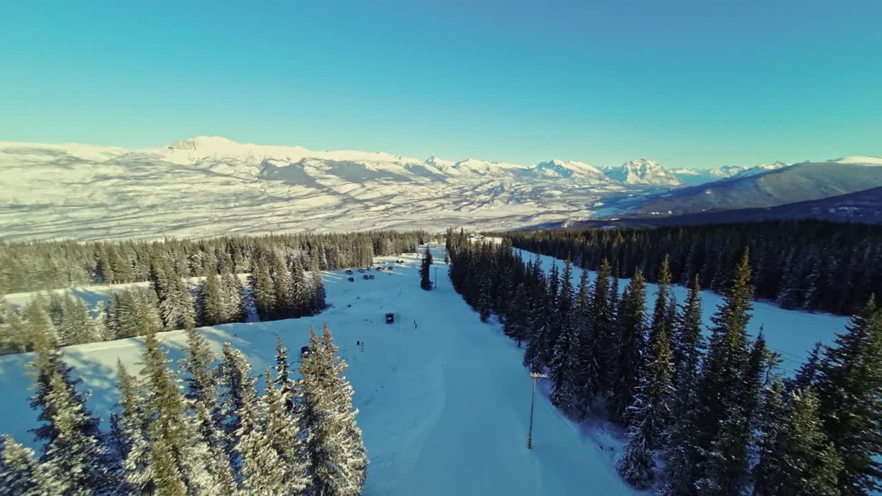 The Marmot Basin Ski Resort, Jasper National Park, located in the Canadian Rockies in Alberta, Canada.