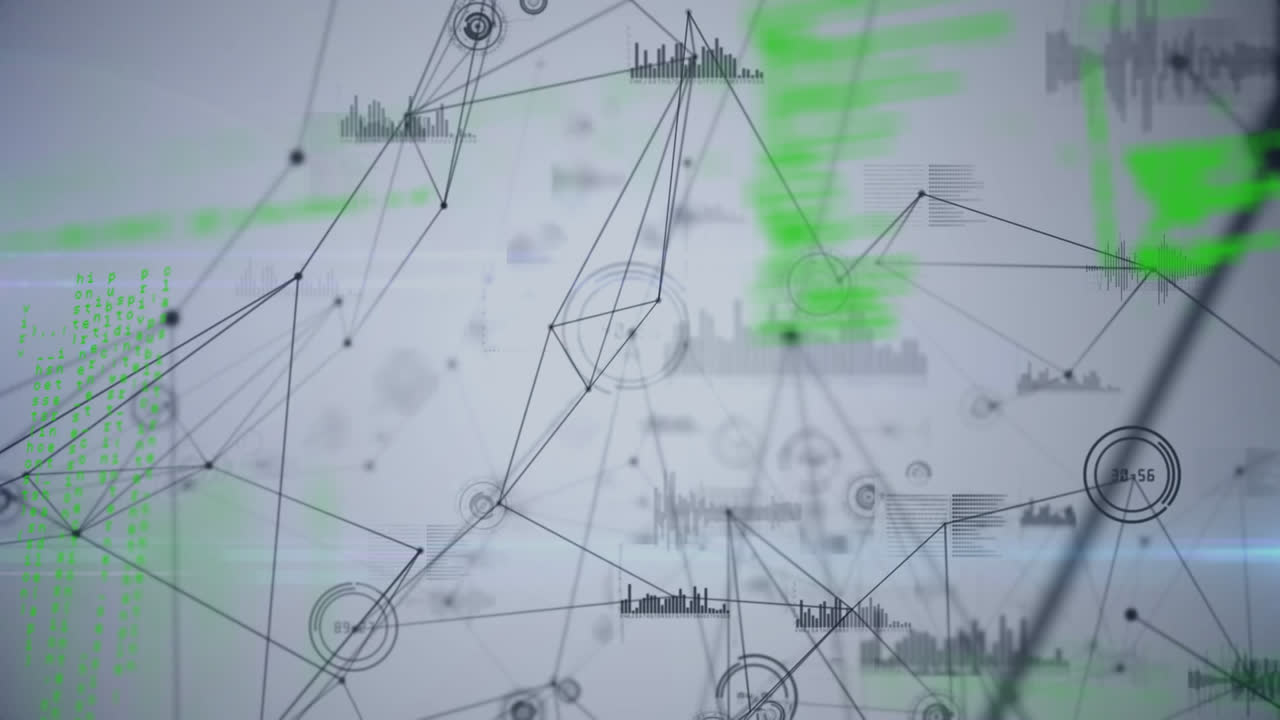 animación de la red de conexiones a través del procesamiento de datos