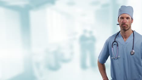 animación de un médico caucásico en la oficina