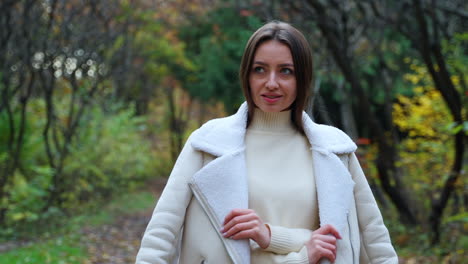 woman in a fall park