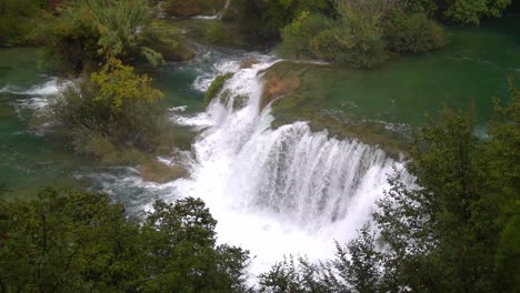 overhead views of cascading waterfalls at krka national park in croatia at ¼ speed