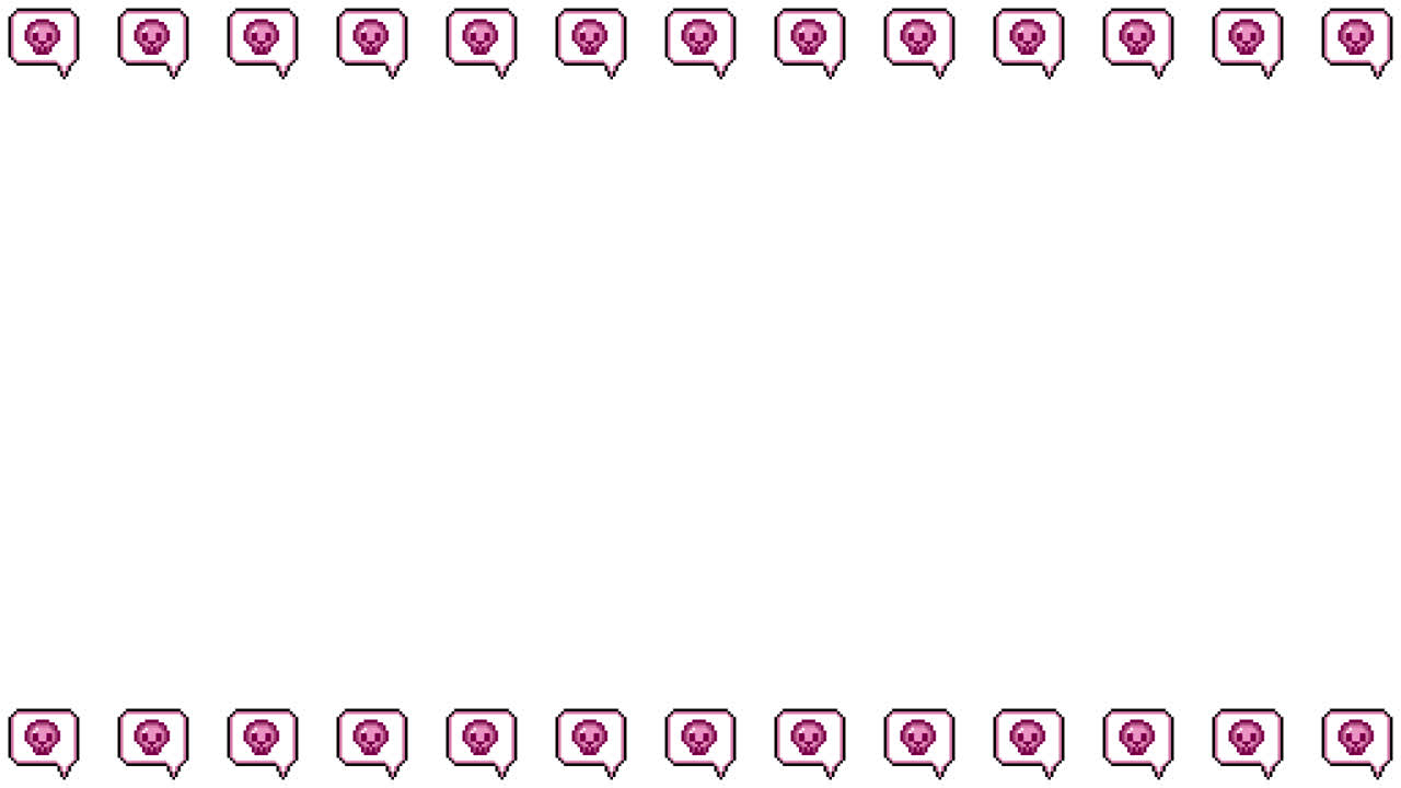 Pixel Art Speech bubble icon Skull Frame Animated Overlay 1080p Transparent 30 fps (1).mov